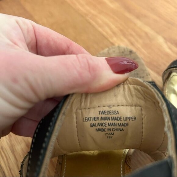 Tommy Hilfiger Edessa Platform Black Leather Pump Sandal Heels Women’s Size 7.5 - Picture 6 of 7